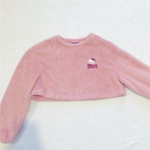 Hello kitty fuzzy cropped sweater
